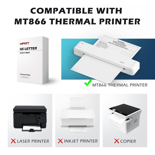 Thermal Paper US Letter Size for Portable Thermal Printer Compatible with MT8... - Picture 3 of 7