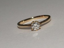 9ct Yellow Gold Diamond Solitaire Engagement Ring Size J