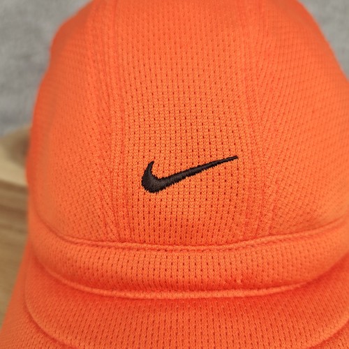 Vintage Nike Hat Cap Strapback Orange Tailwind 7 Panel Reflective Tennis Cycling - Picture 3 of 15