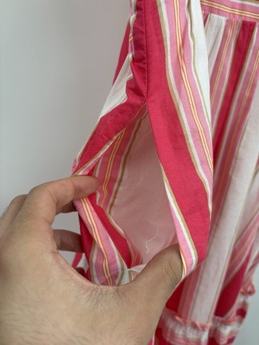 J Crew Striped Squareneck Midi Dress Summer Pink White Striped Size 6P NWT - Picture 6 of 20