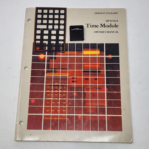 HP 41C 41CV Calculator 82182A Time Module w/ Keyboard Overlay and Owner's Manual - Picture 1 of 11