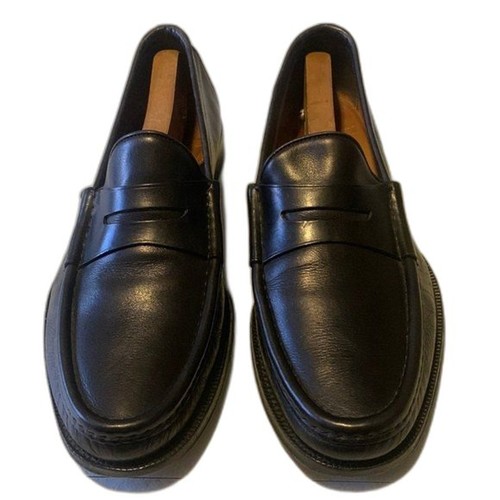 Polo Ralph Lauren Black Leather Penny Loafers Shoes Size 9 Made In Italy Preppy - Picture 2 of 15