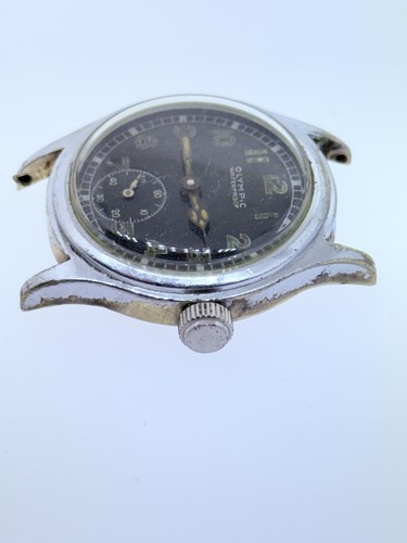 OLYMPIC MILITARY STYLE 31MM STERLING CASE MENS VINTAGE WRIST WATCH RUNS - Picture 9 of 15