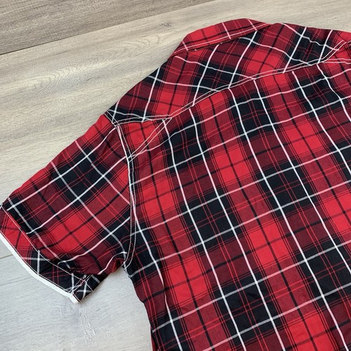 BKE Pearl Snap Short Sleeve Shirt Men’s XXL Red Plaid Western Think Stitch Rodeo - Picture 7 of 13
