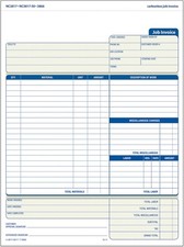 Adams Job Invoice Forms, 2-Part Carbonless, For 8-1/2 x 11 inches, White