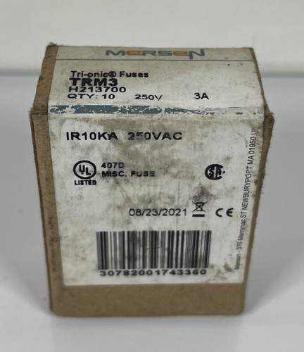 Ferraz Shawmut TRM3 Tri-Onic Fuses 3A 250VAC Box Of 6 - Picture 3 of 3
