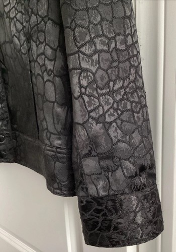 Chicos Jacke Damen 2 (L) schwarz Kunst Schlangenleder Alligator Struktur gefüttert Bomber - Bild 3 von 9