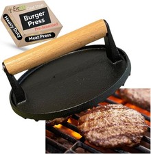 Evelots Cast Iron Burger Press - Heavy Duty Pre-Seasoned Burger Smasher for Gril