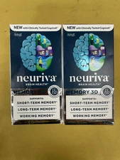 2 New Neuriva Brain Health Memory 3D - 30 Capsules Each Box Exp. 05/2026