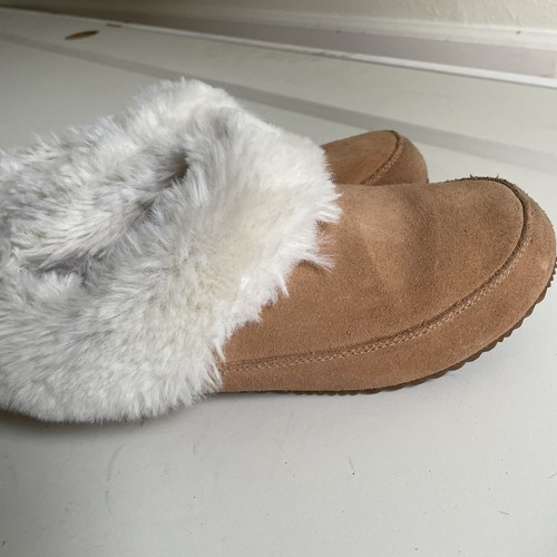 Sorel Women's 5.5 / 6 Go Coffee Run Suede Indoor Outdoor Faux Fur Slippers - Picture 7 of 11