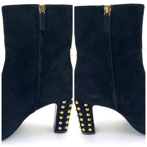 GUCCI Mid Boots Shoes EU 37.5 US 7.5 Suede Black Authentic by JAPAN - Picture 4 of 24