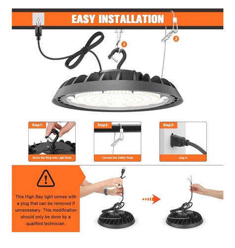 12 Pack UFO LED High Bay SHOP LIGHT 250W, 5000K Daylight ETL Listed - Picture 2 of 3