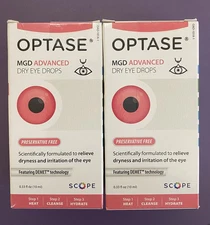 2 Pack OPTASE MGD Advanced Dry Eye Drops Exp 5/26 FREE SHIPPING