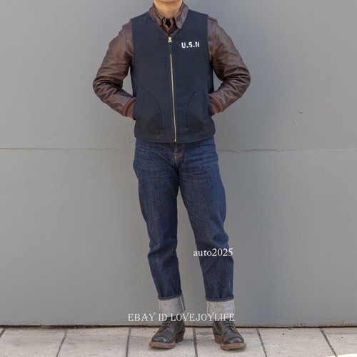 A.C.E. Gilet foderato lana Repro WW2 USN vintage marina invernale uomo N-1 gilet ponte - Foto 22 di 34