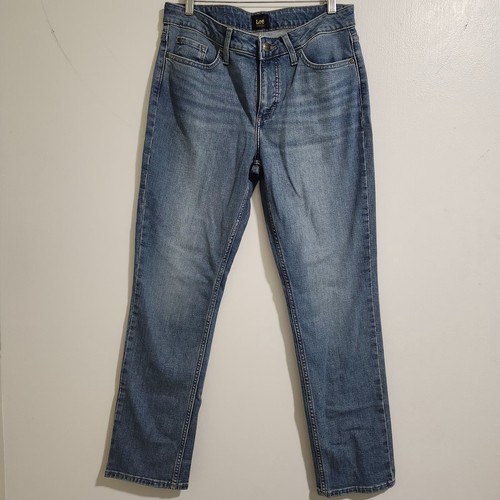 Women's Lee Jeans Straight Midrise Friction Resistant Size 8 Medium  - Picture 1 of 15