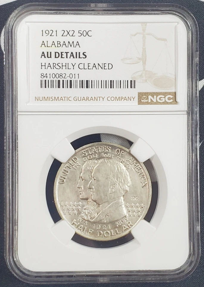2x2 1921-P US Alabama Commemorative - NGC Graded AU Details Cleaned - Image 2 of 4