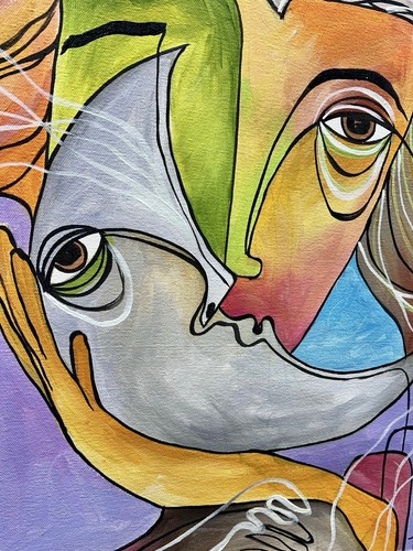 Acrylic Painting on Canvas, Original Contemporary Artwork 18”x 25.5” by Lisa. - Picture 7 of 8