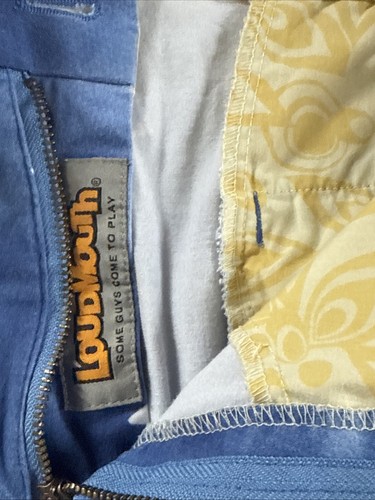 LOUDMOUTH Mens Golf Shorts, Size 34, Blue White Stars, Patriotic 4th of July - Picture 3 of 4