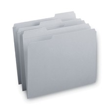 Smead 12334 Top Tab Colored File Folders - Letter Size/Gray (100/Box) New
