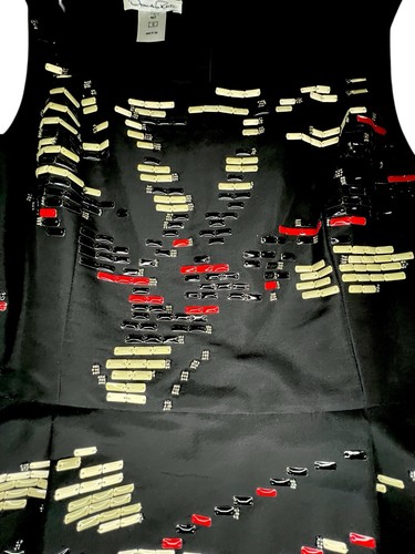 Oscar de la Renta Herbst 2007 Perlen schwarz Seide Taft Kleid Größe 12-Laufsteg - Bild 13 von 20