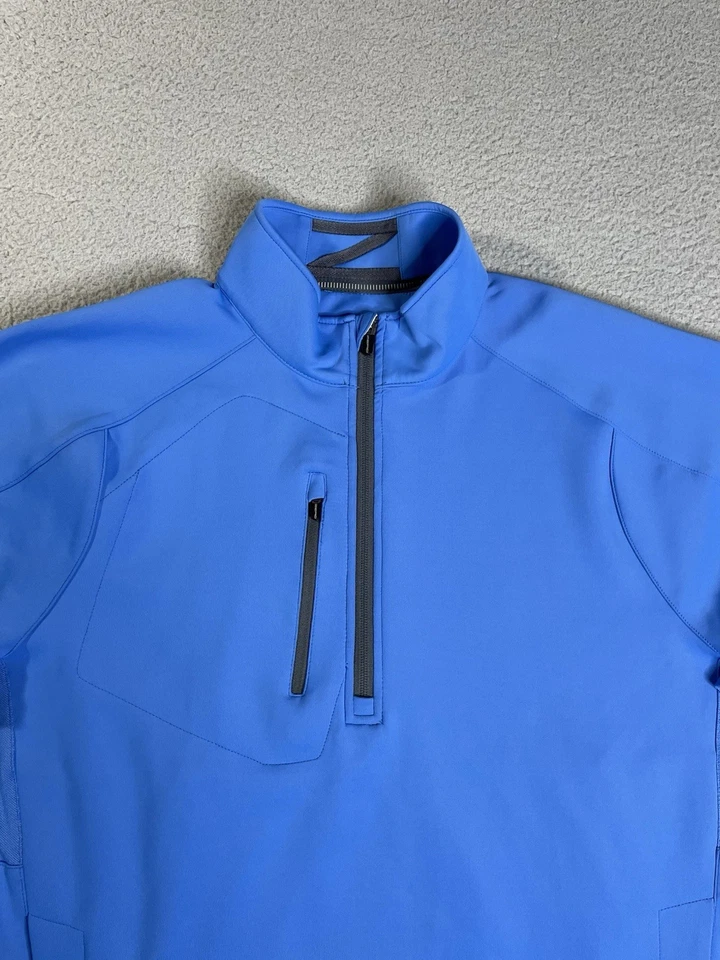 Chaqueta de rendimiento de golf Zero Restriction Tour Series 1/2 cremallera para hombre grande azul Foto 2 de 4