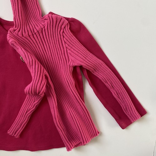 Vintage Vaccaro Turtleneck Shirt Size 2T  Ribbed 70’s Hot Pink EUC Girls Top - Picture 16 of 17