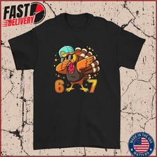 Funny Turkey Dab 67 Shirt, Six Seven Meme Thanksgiving Tee