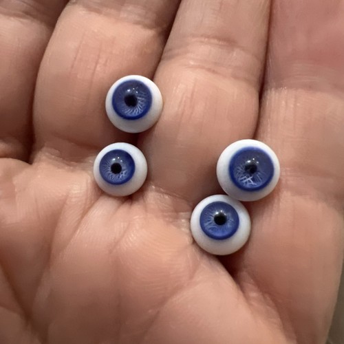 Vintage Set mit 12 Paar elastischen realistischen Augen - verschiedene Größen - braun & blau - Bild 11 von 11
