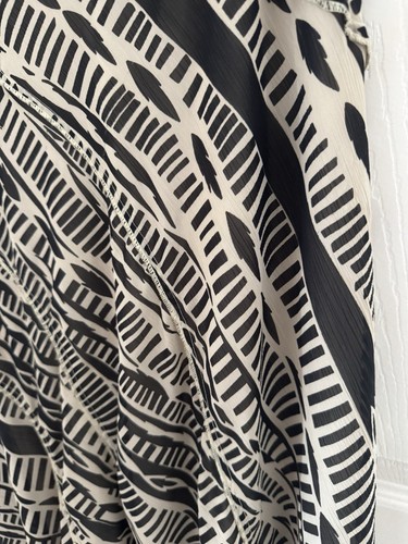 PER UNA Ladies Flare Flippy Skirt Cream Printed Lined Boho Hippie Gypsy Size 10r - Picture 2 of 7