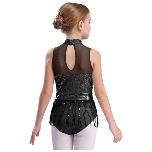 Girls Unitard Hip Hop Leotard Fringed Dress Up Ballet Rompers Tassel Bodysuit - Picture 13 of 37