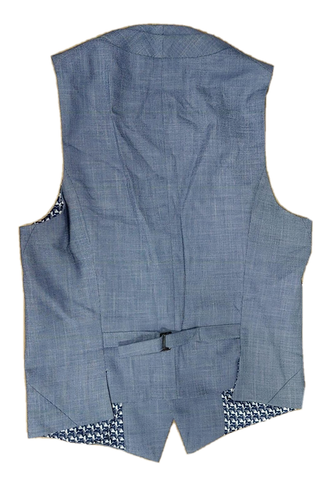 $79.50 Murano Plaid Vest Polyester-Viscose Blue size Small - Picture 2 of 2