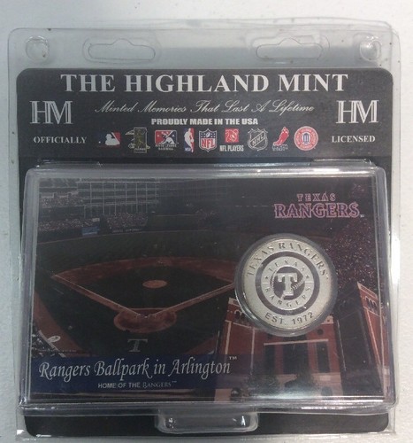 Texas Rangers Silver Plated Medallion and Stadium Card With Stand - Picture 7 of 7