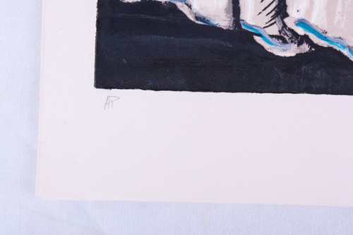 Oil Lamp on a Table by Yosl Bergner, Signed Artist Proof Screenprint, 24" x 18" - Picture 4 of 5