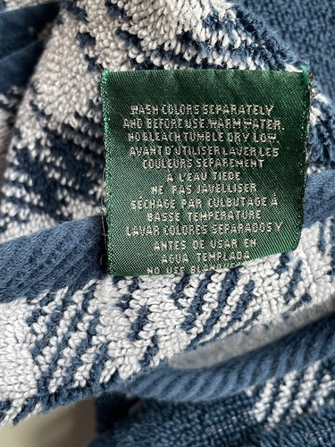 RARE RALPH LAUREN *BLUE White 2 BATH 2 HAND TOWELS 2 WASHCLOTHS Plaid - Picture 4 of 15