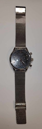 Movado Men's Watch Heritage Circa Silver Steel Mesh Bracelet Chronograph - Picture 6 of 11