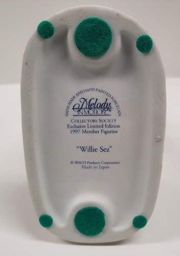 Melody in Motion Collectible Willie Sez Porcelain Figurine - 07306 - 1997 - NOS - Picture 5 of 5