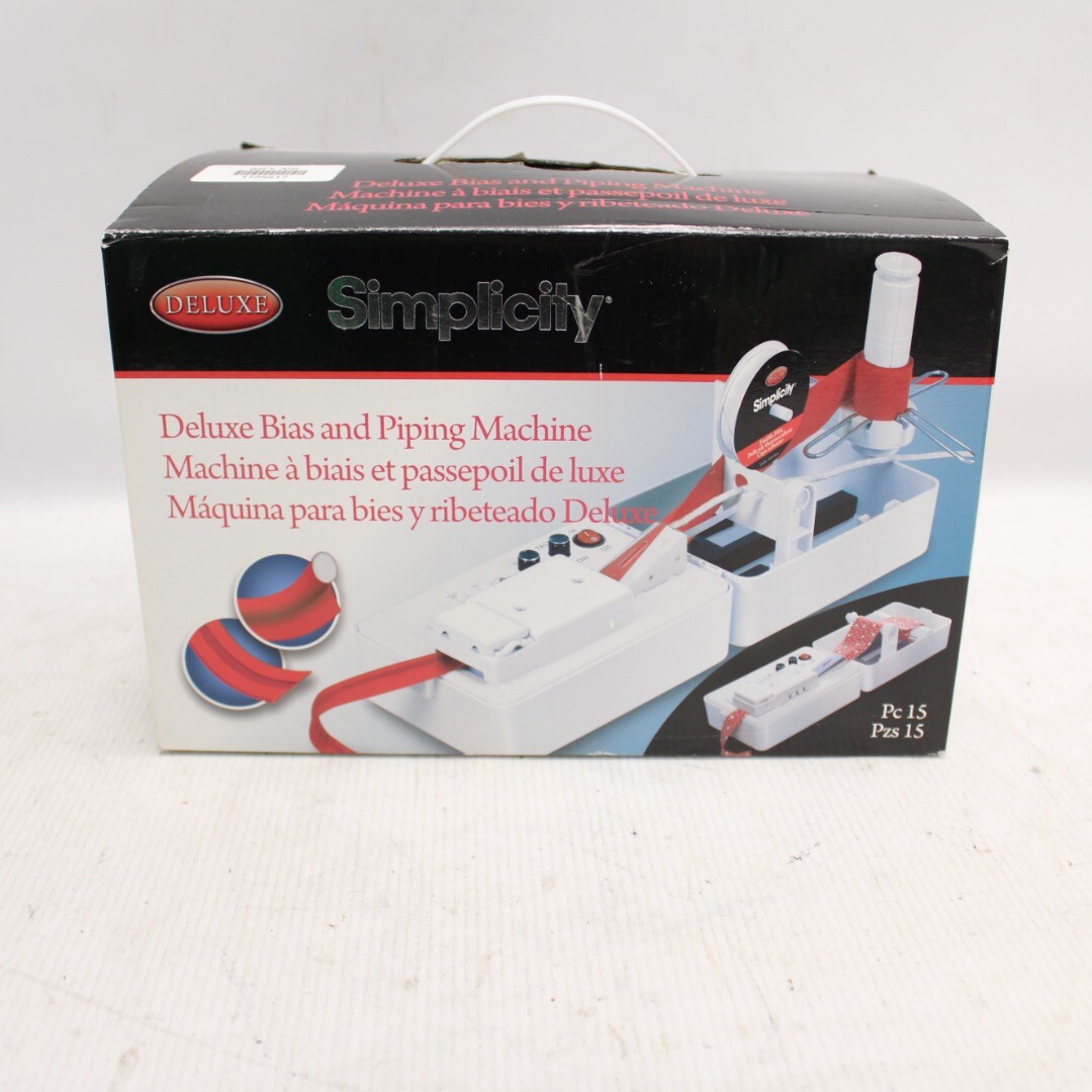 SIMPLICITY Deluxe Bias and Piping Machine 15pc Boxed R17 eBay