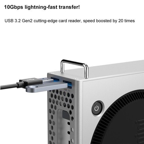 Boîtier d'ordinateur vertical en aluminium pour Mac Mini M4/M4 Pro 2024 support de stockage USB3.2 - Photo 7/15