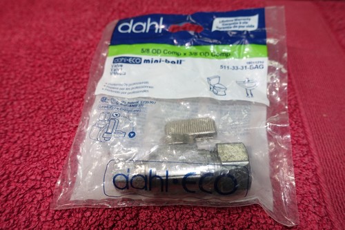 *NEW* Dahl 5/8" X 3/8 OD Comp MINI BALL VALVE  511-33-31 Faucet Toilet Sink Wash - Picture 1 of 5