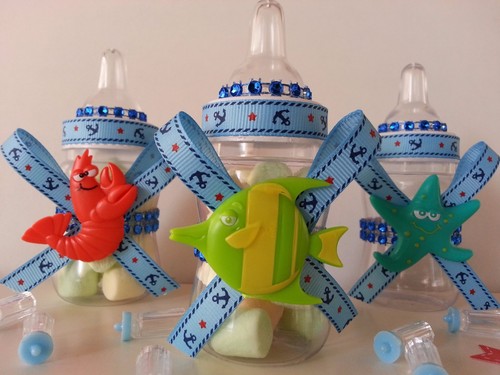 12 Fillable Bottles Baby Shower Under The Sea Favors Nautical Sailor Prizes Game - Picture 11 of 12