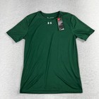 NWT Under Armour Boys Youth XL Heat Gear Green Short Sleeve Shirt Football Base