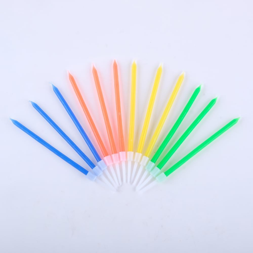 Birthday Candles in Holders Set, 11 Cm Tall, Assorted Colour (Pack of 12) - Picture 8 of 12
