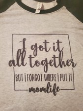  3/4 Sleeve Baseball Tee Raglan Shirt Next Level Apparel Women's Size XL MOMLIFE