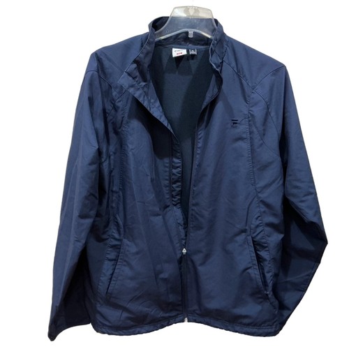 XL FILA Men's Track Jacket WindBreaker Full Zip Blue Vented Coat Lightweight….