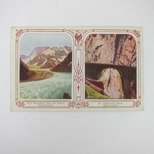 Postcard Switzerland Mer de Glace & St. Gotthard s Pass Landscapes Antique
