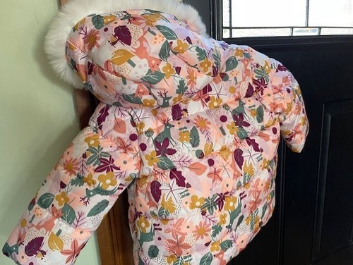 Carter's Winter Jacket Girls Woodland Animal Floral Leaf Fleece Lined 18M LN - Picture 2 of 3