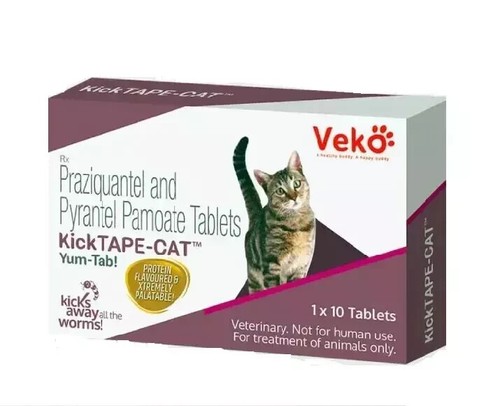Veko Kick Tape Katzenentwurmungsmittel, 10 Tabs kostenloser Versand