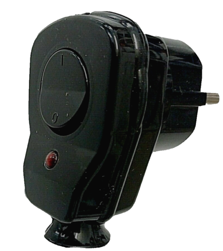 Winkelstecker mit Schalter schwarz Schuko-Stecker + Schalter + Kontrollampe awa - Bild 4 von 6