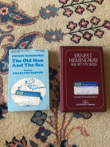 Ernest Hemingway cassette books lot of 2 The Old man and the Sea and Short Story