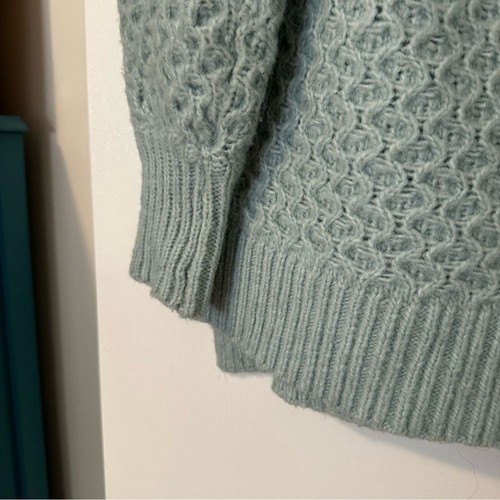 Anthropologie Women’s Bia Mock Neck Fisherman Sweater Alpaca Medium Blue - Picture 5 of 10